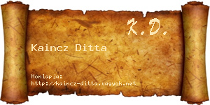Kaincz Ditta névjegykártya